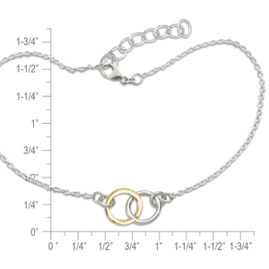 Sterling Silver & 14K Gold Mini Twosome Bracelet