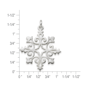 Sterling Silver 2024 Angel Wing Snowflake Pendant