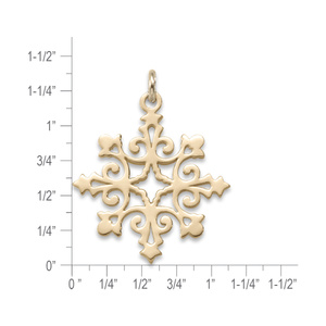 14K Gold 2024 Angel Wing Snowflake Pendant