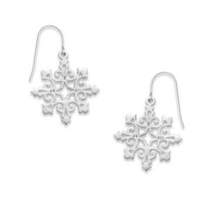 Sterling Silver 2024 Angel Wing Snowflake Earrings