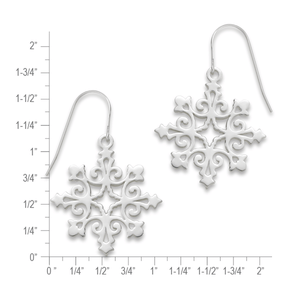 Sterling Silver 2024 Angel Wing Snowflake Earrings