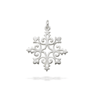 Sterling Silver 2024 Angel Wing Snowflake Charm