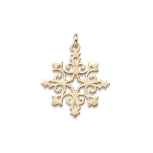 14K Gold 2024 Angel Wing Snowflake Charm