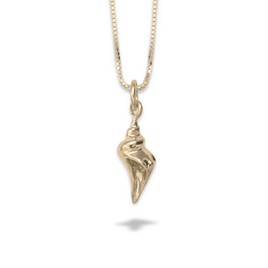 14K Gold Whelk Shell Pendant