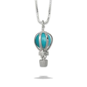 Sterling Silver Up and Away Turquoise Hot Air Balloon Pendant