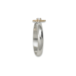 Sterling Silver & 14K Gold Crescent Moon Diamond Ring