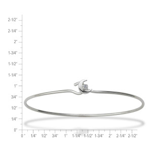 Sterling Silver Crescent Moon Diamond Bracelet