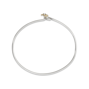 Sterling Silver & 14K Gold Crescent Moon Diamond Bracelet