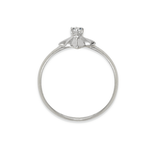 Sterling Silver North Star Diamond Ring
