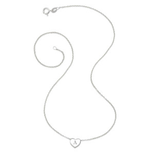 Sterling Silver Initial Heart Necklace