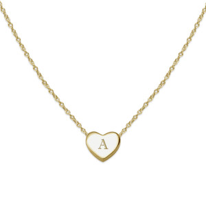 14K Gold Initial Heart Necklace