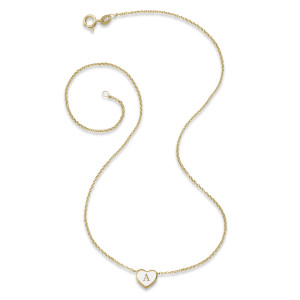 14K Gold Initial Heart Necklace