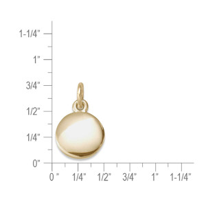14K Gold Personalized Disk Charm