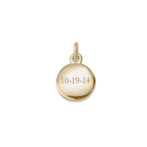 14K Gold Personalized Disk Charm