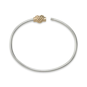 Sterling Silver & 14K Gold Wrapped Around My Heart Screw Clasp Bracelet