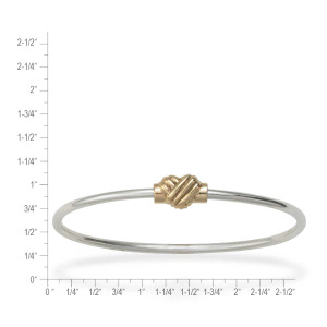 Sterling Silver & 14K Gold Wrapped Around My Heart Screw Clasp Bracelet