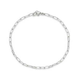 Sterling Silver 2.6mm Paperclip Chain Bracelet