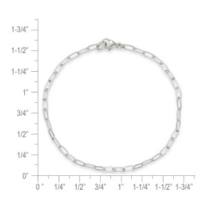 Sterling Silver 2.6mm Paperclip Chain Bracelet