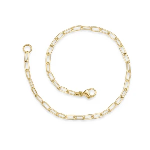 14K Gold 2.6mm Paperclip Chain Bracelet