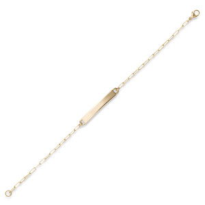 14K Gold ID Bracelet with Paperclip Chain