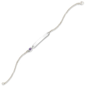 Sterling Silver Birthstone ID Bracelet