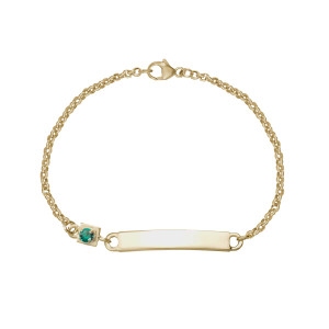 14K Gold Birthstone ID Bracelet