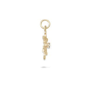 14K Gold Genuine Diamond Snowflake Pendant