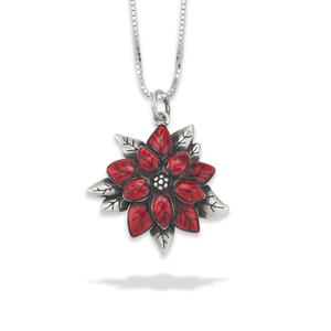 Sterling Silver Poinsettia Pendant