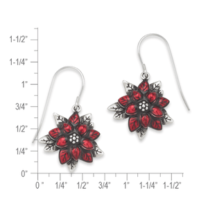 Sterling Silver Poinsettia Earrings