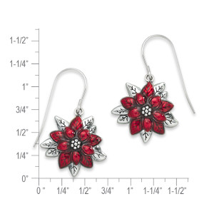 Sterling Silver Poinsettia Earrings