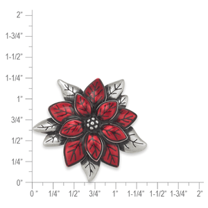 Sterling Silver Poinsettia Pin
