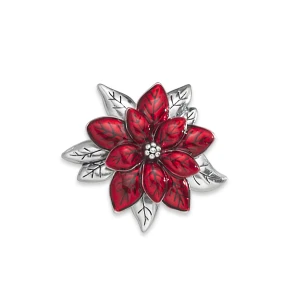 Sterling Silver Poinsettia Pin
