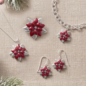 Sterling Silver Poinsettia Pin