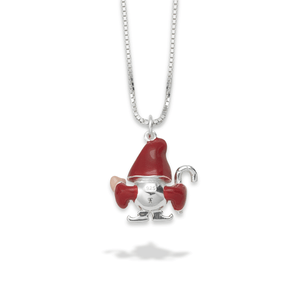 Sterling Silver Gnome Pearl Pendant Charm
