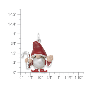 Sterling Silver Gnome Pearl Pendant Charm