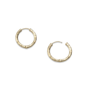 14K Gold Touchstone Huggie Hoops Small