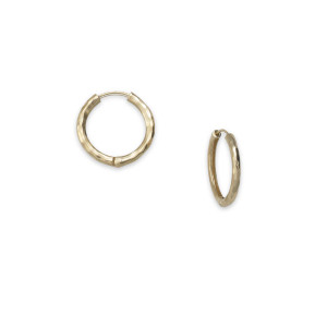 14K Gold Touchstone Huggie Hoops Small