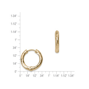 14K Gold Touchstone Huggie Hoops Small