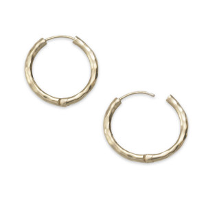 14K Gold Touchstone Huggie Hoops Medium