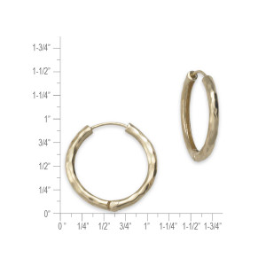 14K Gold Touchstone Huggie Hoops Medium