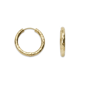 14K Gold Touchstone Huggie Hoops Medium