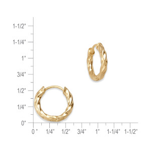 14K Gold Elan Huggie Hoops