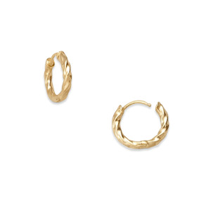 14K Gold Elan Huggie Hoops