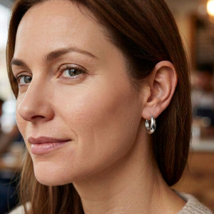 Sterling Silver Zoe Huggie Hoops