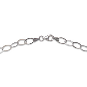 Sterling Silver Flat Oval Link Necklace