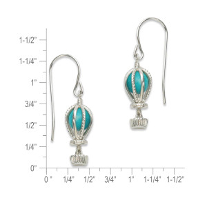 Sterling Silver Up & Away Turquoise Hot Air Balloon Earrings