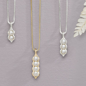Sterling Silver Peapod Pearl Pendant