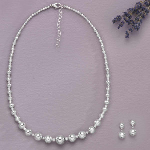 Sterling Silver Bead Dangle Earrings