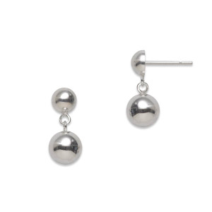 Sterling Silver Bead Dangle Earrings