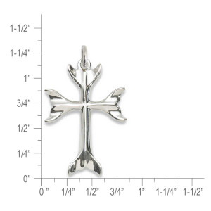 Sterling Silver Whale Tail Cross Pendant